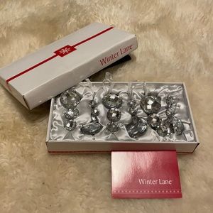 Winter Lane Hanging Faux Crystal Ornaments